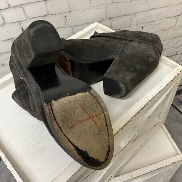 Rag & Bone Women Charcoal Leather Ankle Bootie Made Italy Size 38.5 US 8.5 Rck - Picture 11 of 12